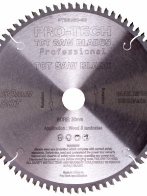 PT26080-30.jpg SAW BLADE TCT 260X2.5X30X80T WOOD PROF. PRO-TECH FES. KAPEX
