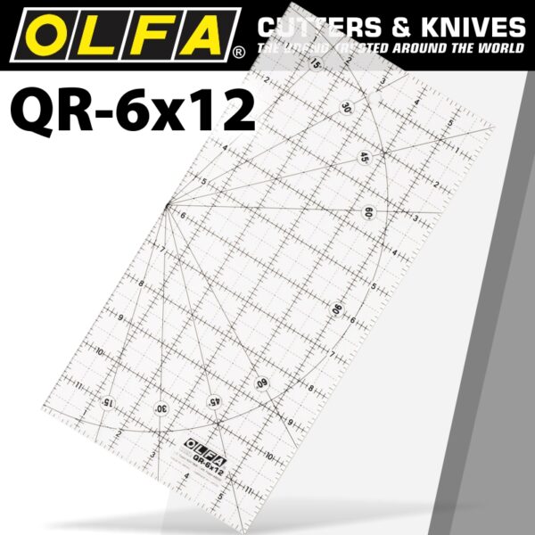RUL20QR-6X12.jpg QUILT RULER IMPERIAL 6IN X 12IN