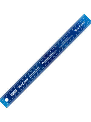 300MM CORK BACKED STAINLESS STEEL RULER BLUE