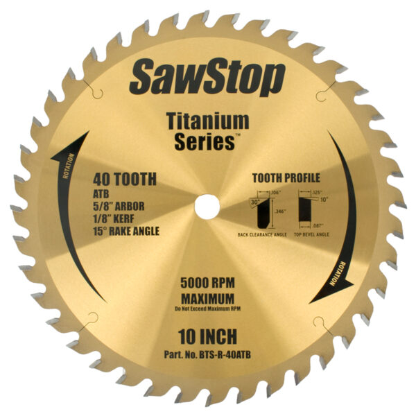 TCT SAW BLADE 254MM X 40T X 16MM COMB. TITANIUM SERIES