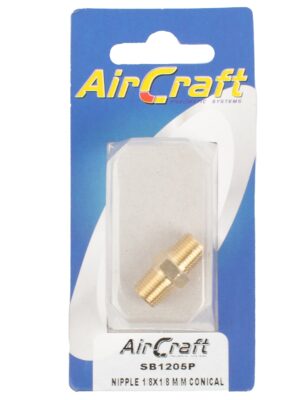 NIPPLE 1/8X1/8 M/M CONICAL 1PC PACK