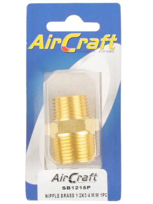 NIPPLE BRASS 1/2X3/4 M/M 1PC PACK