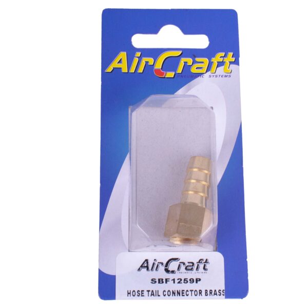 SBF1259P.jpg HOSE TAIL CONNECTOR BRASS 1/4F X 10MM 1PC PACK