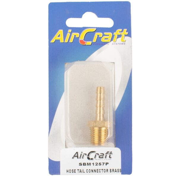 SBM1257P.jpg HOSE TAIL CONNECTOR BRASS 1/4M X 6MM 1PC PACK