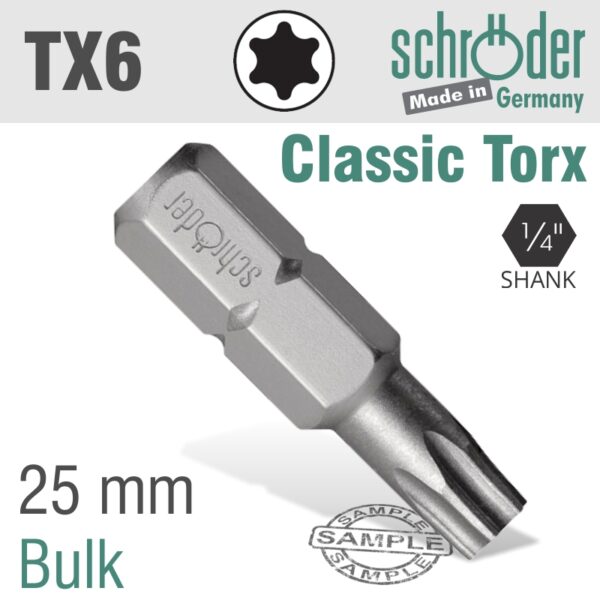 SC20809.jpg TORX TX6 CLASSIC BIT 25MM BULK
