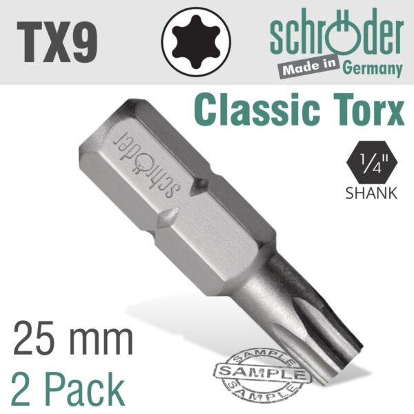 SC20832.jpg TORX TX9 CLASSIC BIT 25MM 2CD