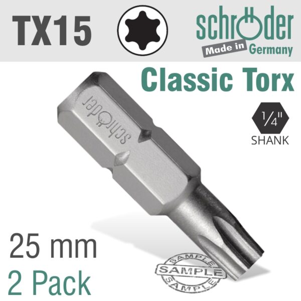 SC20852.jpg TORX TX15 CLASSIC BIT 25MM 2CD