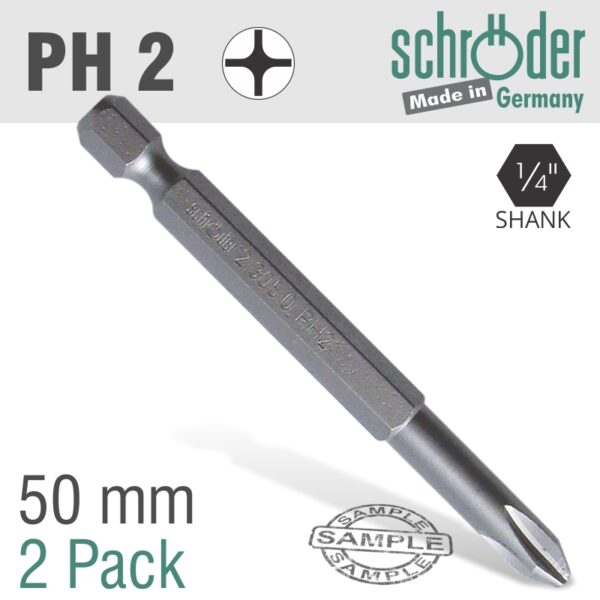 PHILLIPS NO.2 x 50MM CLASSIC POWER BIT 2CD