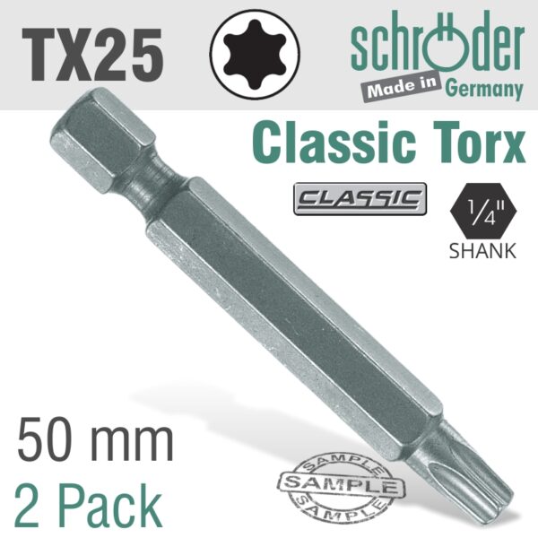 SC23872.jpg TORX TX25 CLASSIC POWER BIT 50MM 2CD