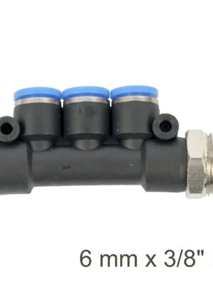 SG20APKD06-03.jpg PU HOSE FITTING MANIFOLD 4 X 6MM PORT X 3/8'M