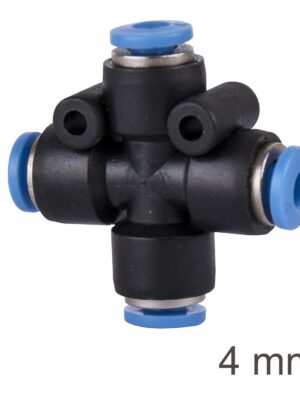 PU HOSE FITTING 4 WAY CONNECTOR 4MM