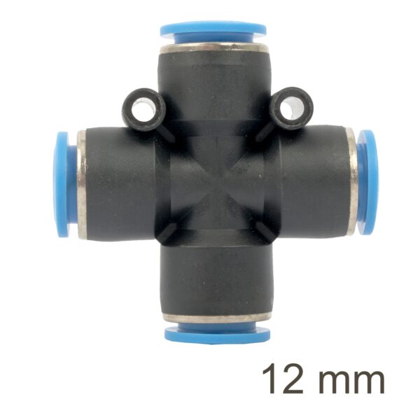 SG20APZ12.jpg PU HOSE FITTING 4 WAY CONNECTOR 12MM