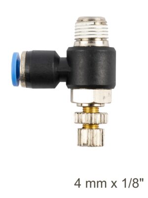 FLOW CONTROL SWIV. ELBOW PU 4MM X 1/8' M