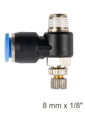 FLOW CONTROL SWIV. ELBOW PU 8MM X 1/8' M