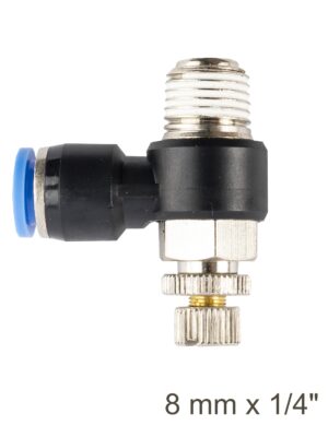 FLOW CONTROL SWIV. ELBOW PU 8MM X 1/4' M