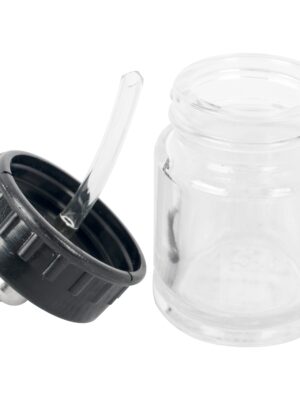 GLASS JAR WITH 22CC 60 DEG SPOUT FOR AIRBRUSH