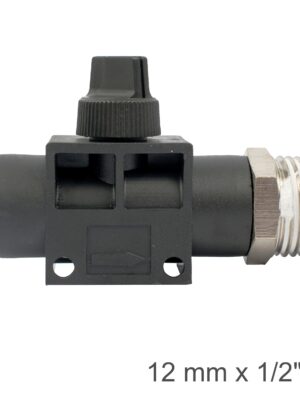 PU HOSE FITTING VALVE 12MM X 1/2'M
