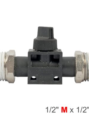 PU HOSE FITTING VALVE 1/2'M X 1/2'M