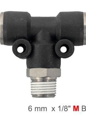 PU HOSE FITTING TEE 6MM-1/8 M