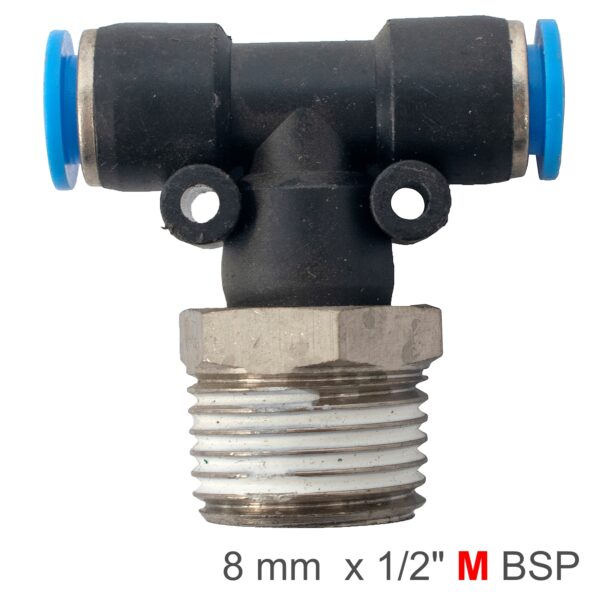 SPB08-04.jpg PU HOSE FITTING TEE 8MM-1/2 M