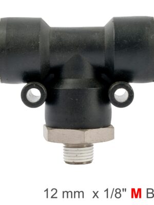 PU HOSE FITTING TEE 12MM-1/8 M