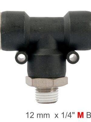PU HOSE FITTING TEE 12MM-1/4 M
