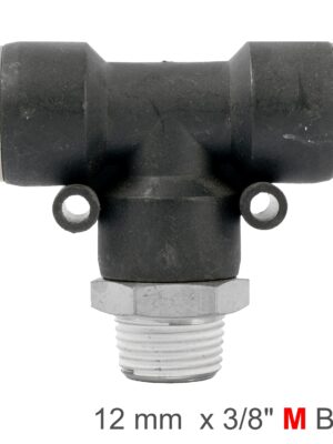 PU HOSE FITTING TEE 12MM-3/8 M