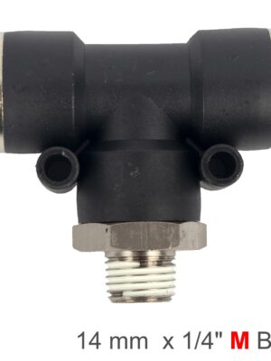 PU HOSE FITTING TEE 14MM-1/4 M