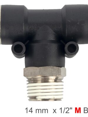PU HOSE FITTING TEE 14MM-1/2 M