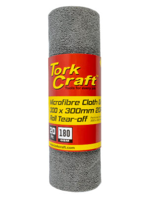 MICROFIBRE CLOTH GREY 300MM X 300MM 20PC ROLL TEAR-OFF 180GSM