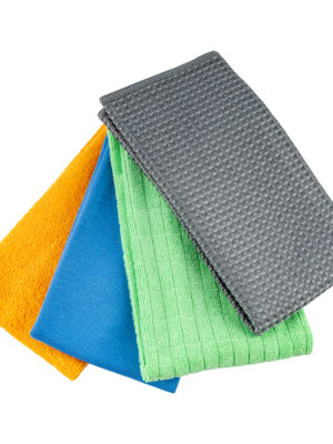 MICROFIBRE CLOTH CLEANING/DRYING SET 4PC 300MM X 400MM 200/280GSM