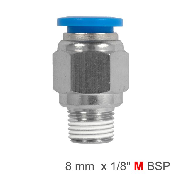 SPC08-01.jpg PU HOSE FITTING STRAIGHT STUD 8MM-1/8 M