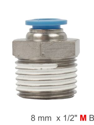 SPC08-04.jpg PU HOSE FITTING STRAIGHT STUD 8MM-1/2 M