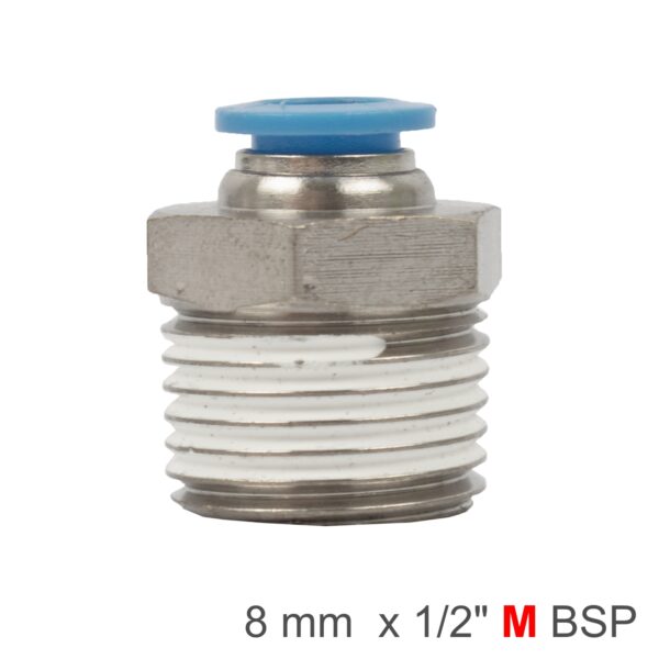 SPC08-04.jpg PU HOSE FITTING STRAIGHT STUD 8MM-1/2 M