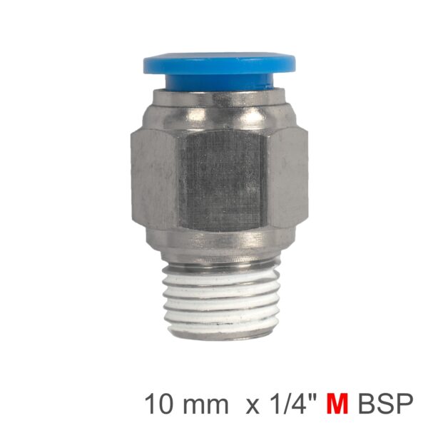 SPC10-02.jpg PU HOSE FITTING STRAIGHT STUD 10MM-1/4 M