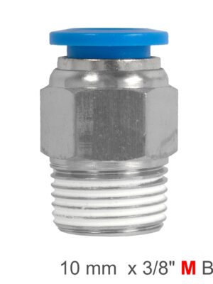 PU HOSE FITTING STRAIGHT STUD 10MM-3/8 M