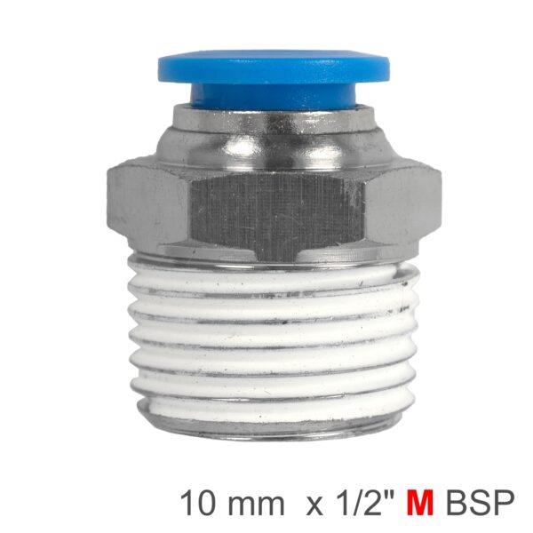 SPC10-04.jpg PU HOSE FITTING STRAIGHT STUD 10MM-1/2 M