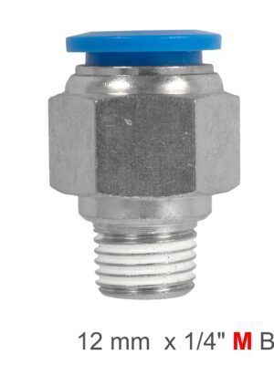 PU HOSE FITTING STRAIGHT STUD 12MM-1/4 M