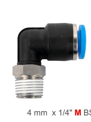 ELBOW 4MM-1/4 M PU HOSE FITTING