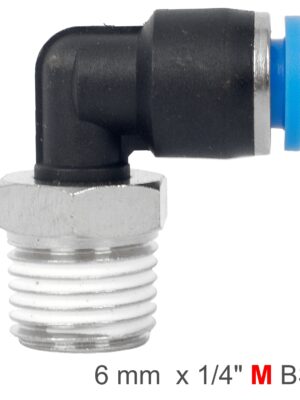ELBOW 6MM-1/4 M PU HOSE FITTING