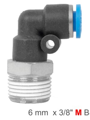 ELBOW 6MM-3/8 M PU HOSE FITTING
