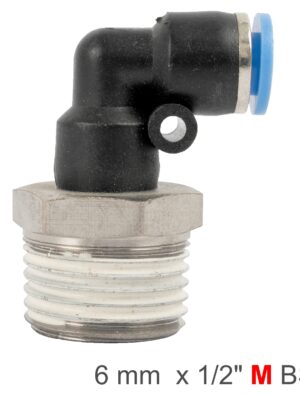 ELBOW 6MM-1/2 M PU HOSE FITTING