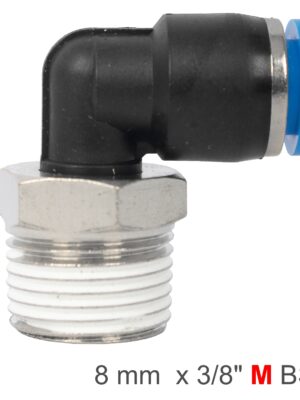 ELBOW 8MM-3/8 M PU HOSE FITTING