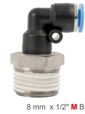 ELBOW 8MM-1/2 M PU HOSE FITTING