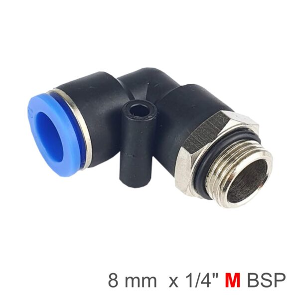 SPL08-G02.jpg ELBOW W/O-RING 8MM-1/4 M PU HOSE FITTING