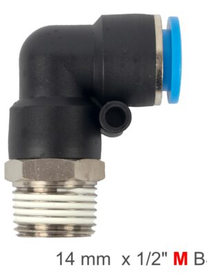 ELBOW 14MM-1/2 M PU HOSE FITTING