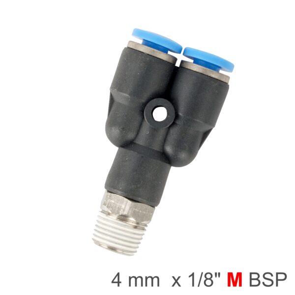PU HOSE FITTING Y JOINT 4MM-1/8 M