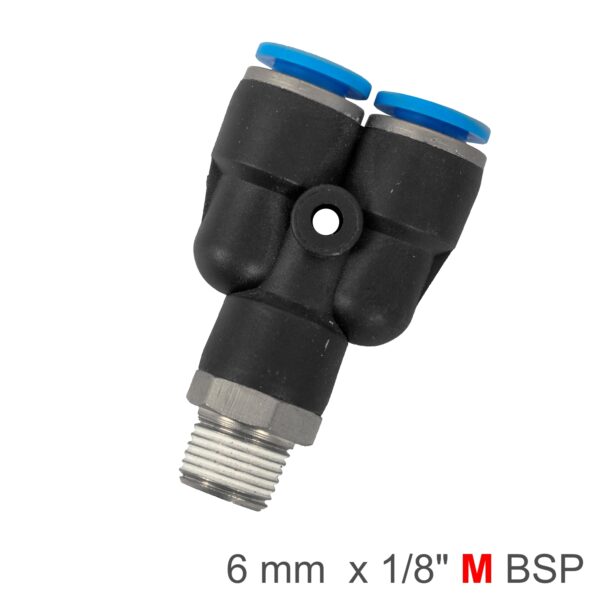 SPX06-01.jpg PU HOSE FITTING Y JOINT 6MM-1/8 M