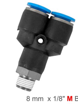 SPX08-01.jpg PU HOSE FITTING Y JOINT 8MM-1/8 M