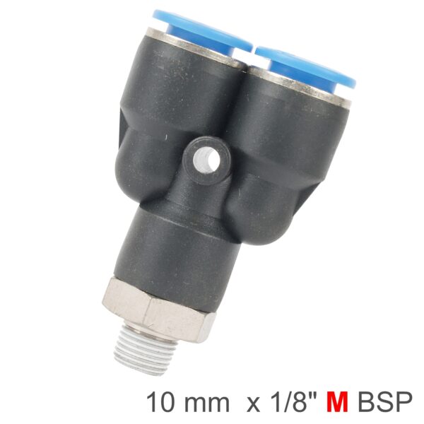 SPX10-01.jpg PU HOSE FITTING Y JOINT 10MM-1/8 M